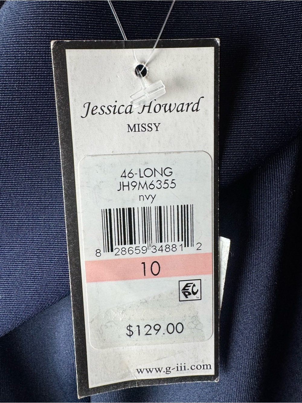 Jessica Howard Women's Sleeveless Portrait Collar Gown Navy Size 10 - Picture 10 of 16